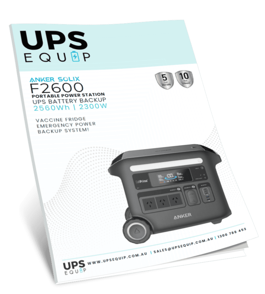 Anker SOLIX F2600 Portable Power Station supplied by UPS Equip for reliable emergency backup.